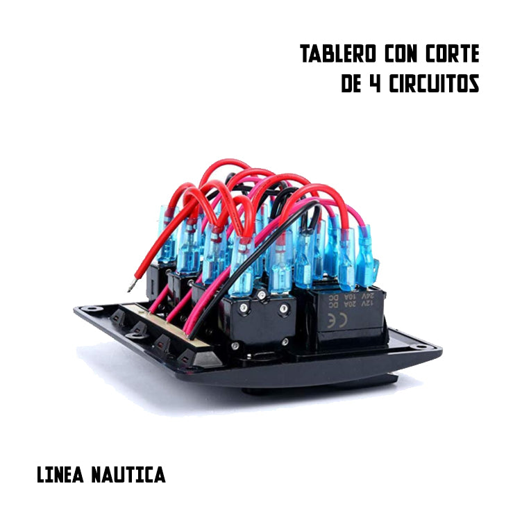 Tablero con Corte y Testigo Luminoso 4 o 6 Circuitos Nautico/Motorhome
