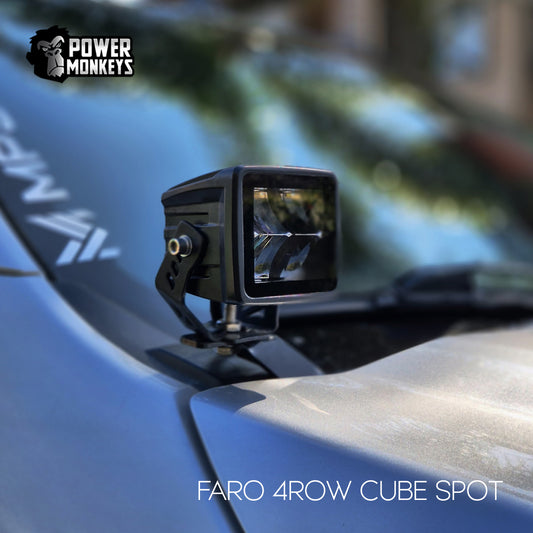 Combo Par de Faros Cuadrados + Soportes para Capot + Kit de instalación