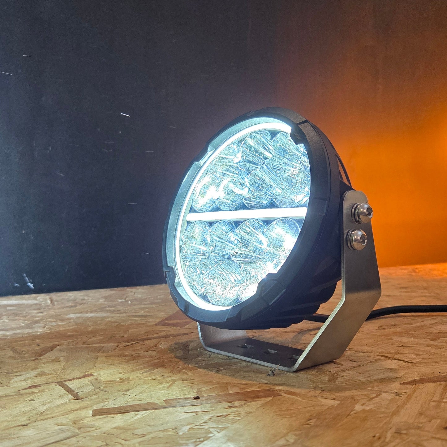 Faro LED Redondo con DRL Blanco+Ámbar de 7"