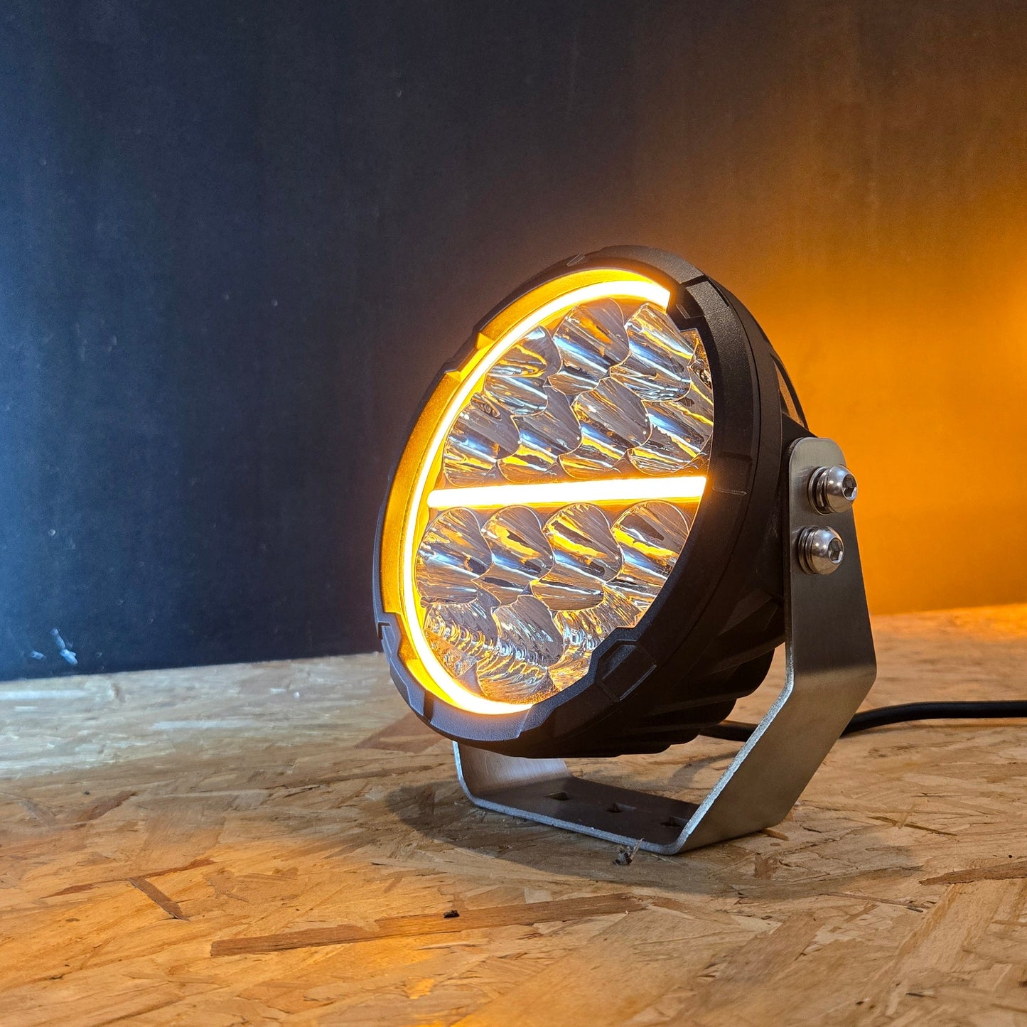 Faro LED Redondo con DRL Blanco+Ámbar de 7"