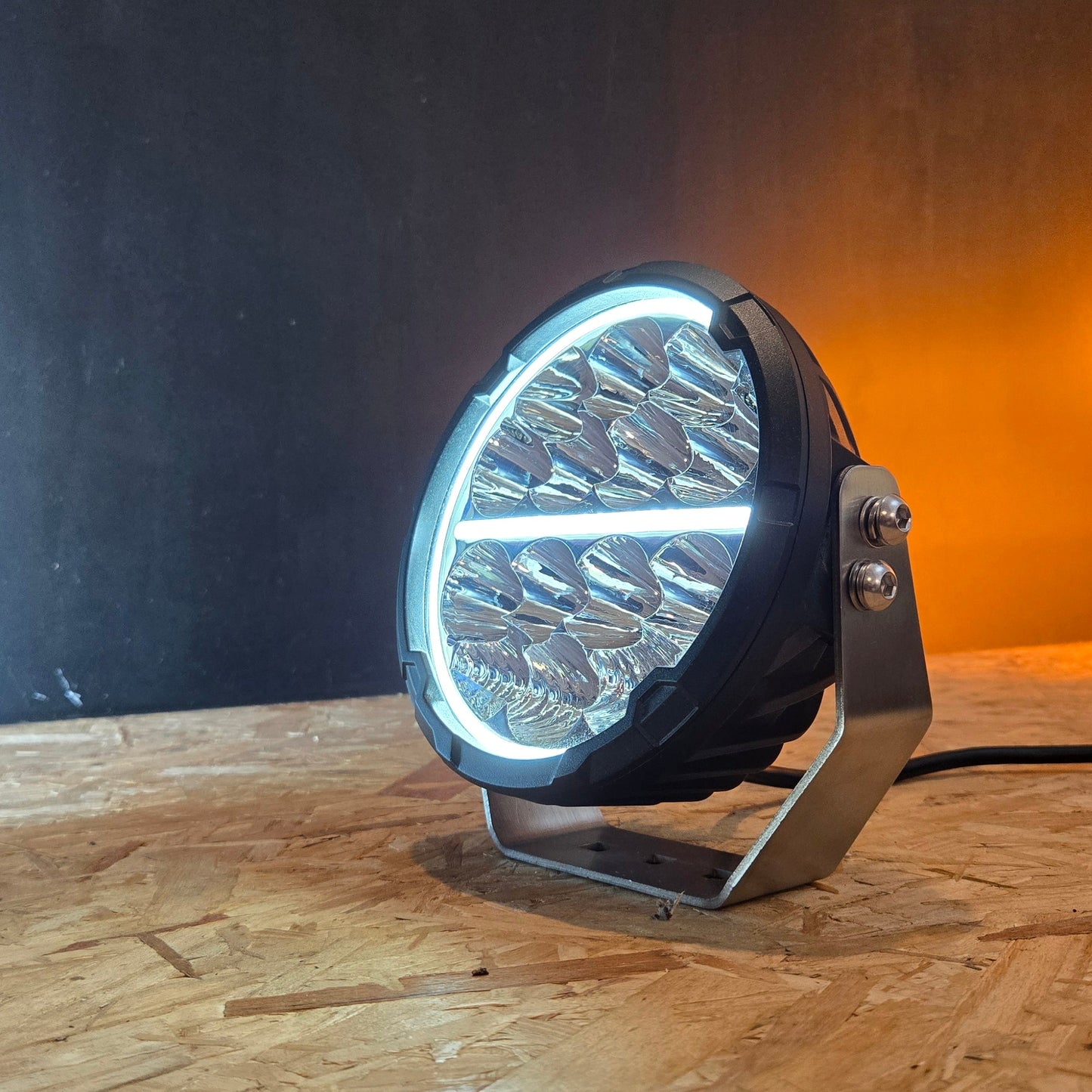 Faro LED Redondo con DRL Blanco+Ámbar de 7"
