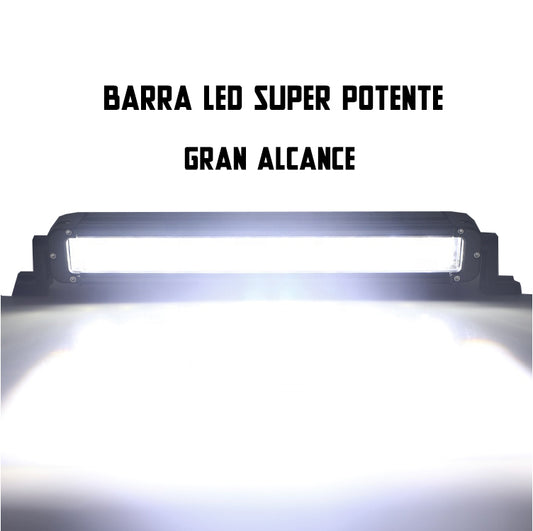 Barra LED Super Potente (Chips 10W) con haz SPOT puro. Máximo alcance y detección en línea recta para tu 4x4/off-road. Construcción IP68.