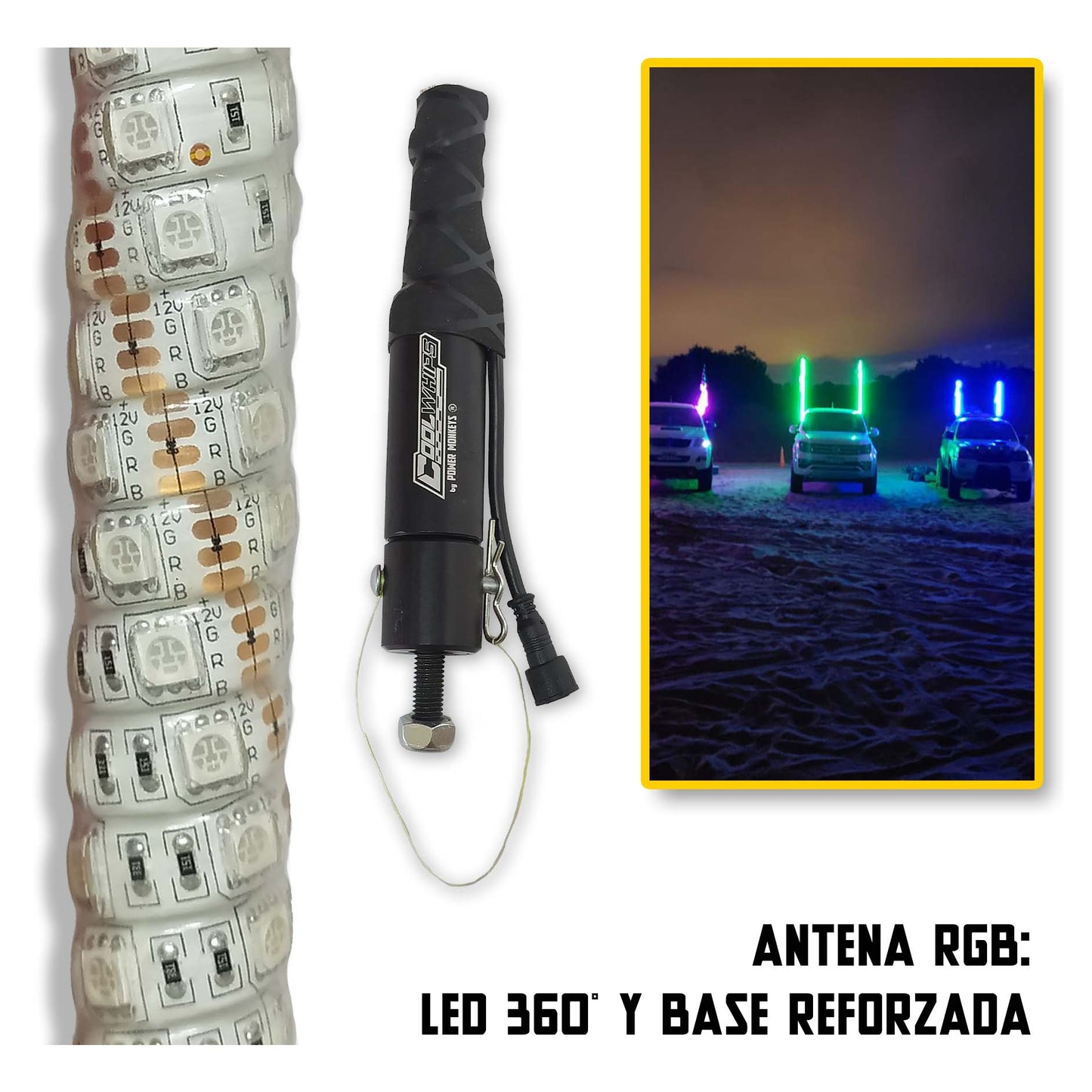 Antenas LED Luminosas Linea RGB