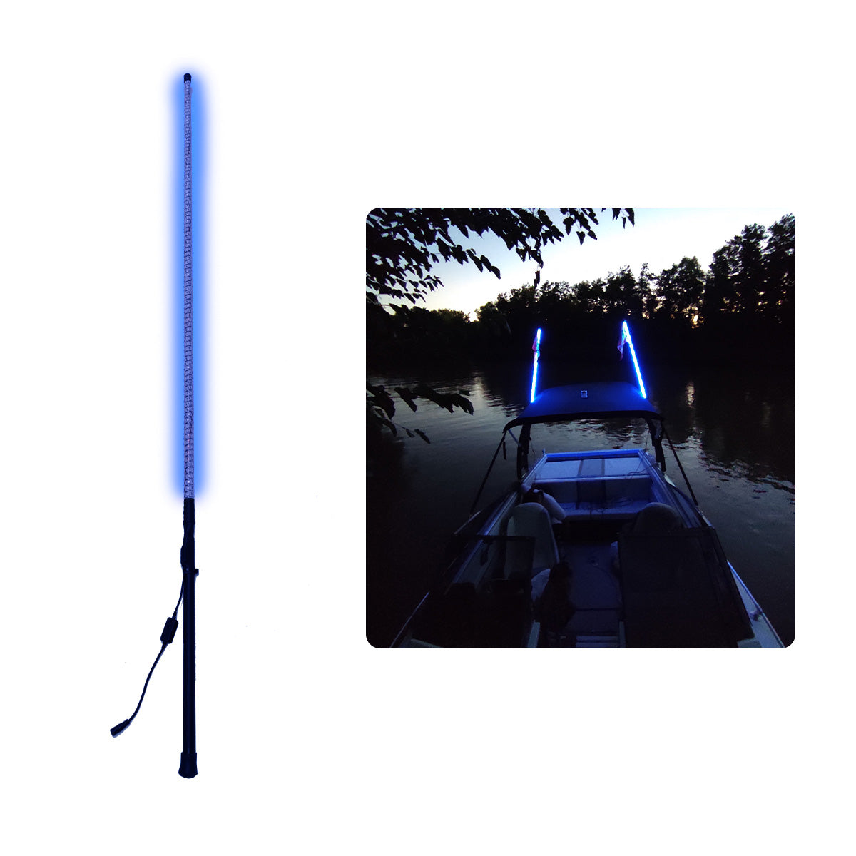 Antenas LED Luminosas Linea NAUTICA posa caña 180cm