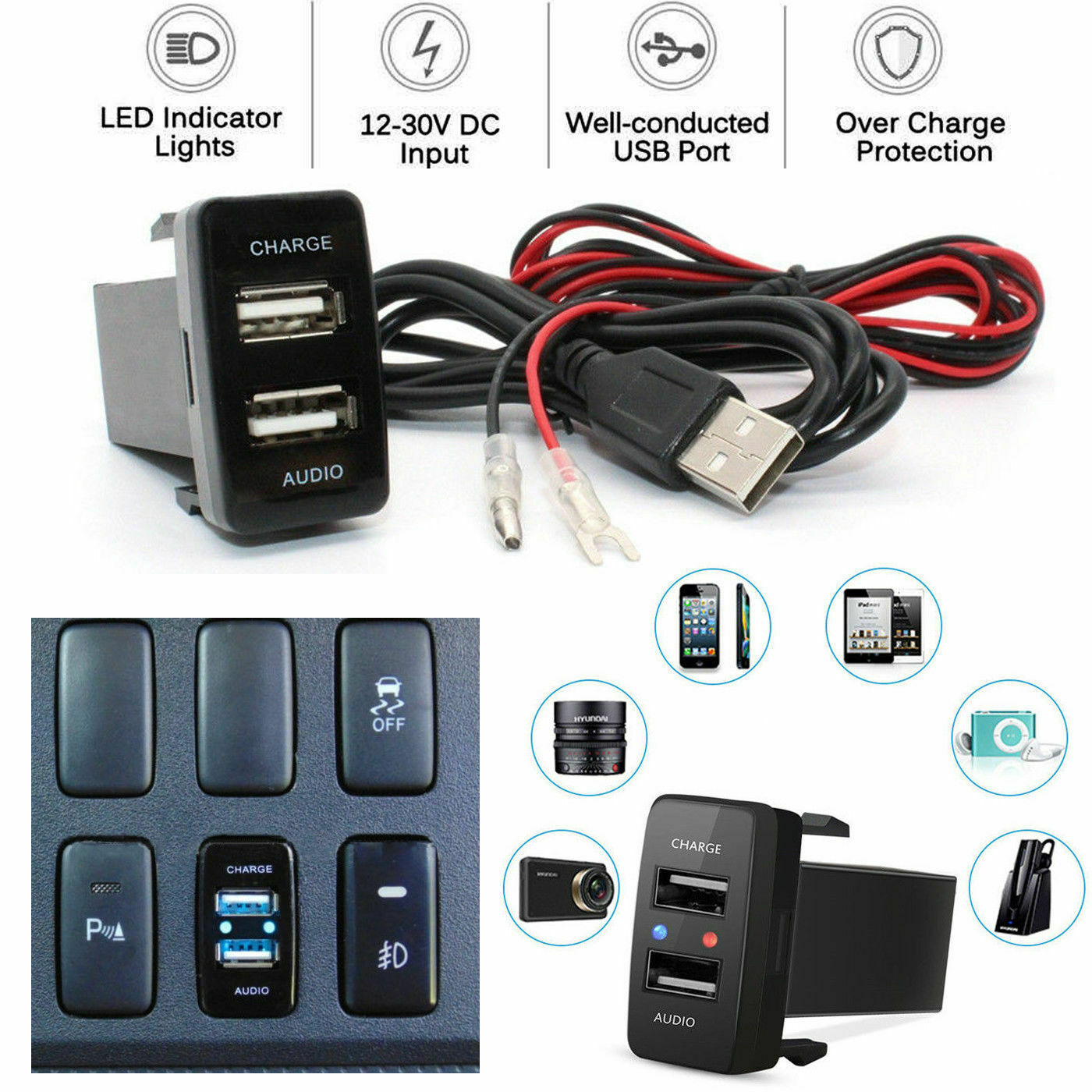 Cargador USB Para TOYOTA