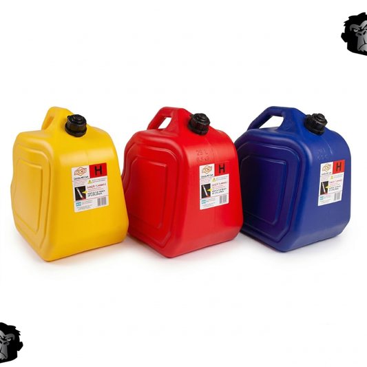 Bidón homologado para combustible. Capacidad 25 Litros, Material anti-estático (HDPE) de alta densidad, pico vertedor flexible y cierre hermético. Seguridad para 4x4 y náutica.