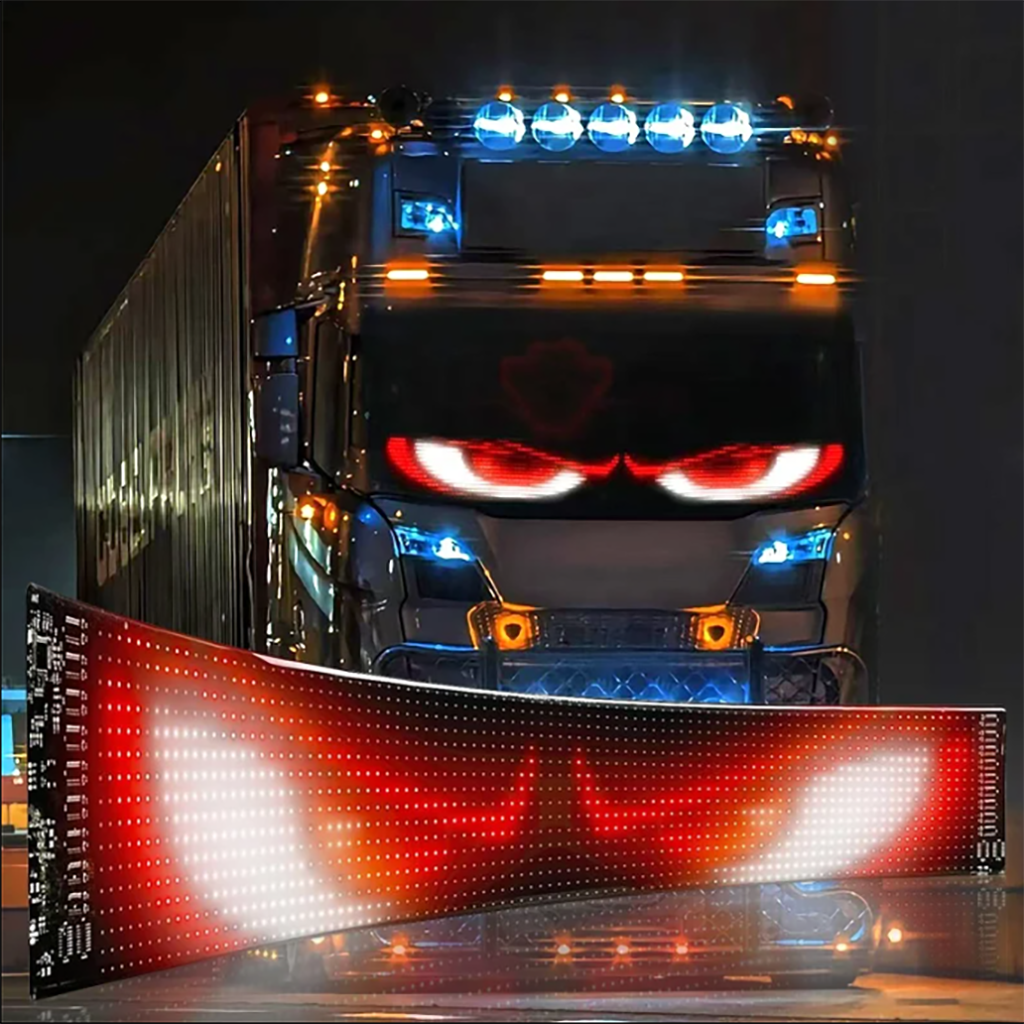 Cartel LED Doble - Flexible, Programable, Ojitos, Para Auto, Camion o Negocio