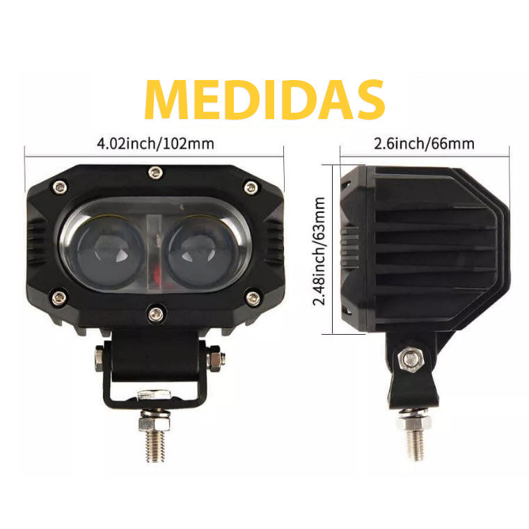 Faros LED Rectangular 2,5" Spot