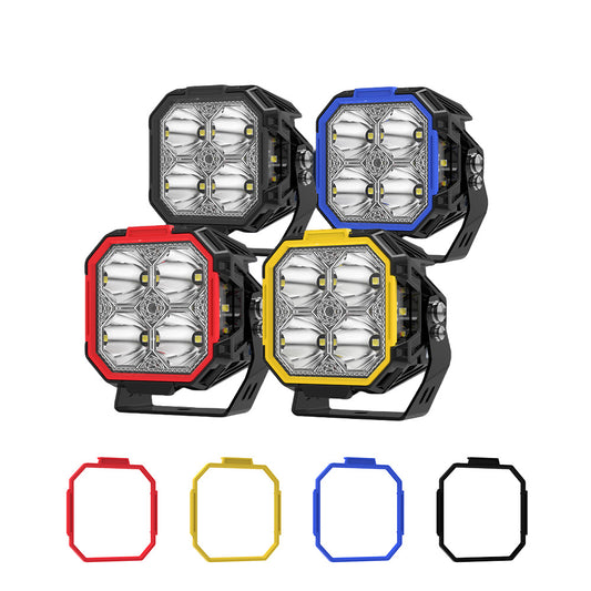 Faro LED 3" con DRL Dual (Blanco y Ámbar). Alta potencia, 12V/24V y Carcasas Intercambiables. Combina seguridad y personalización para tu 4x4/Moto.