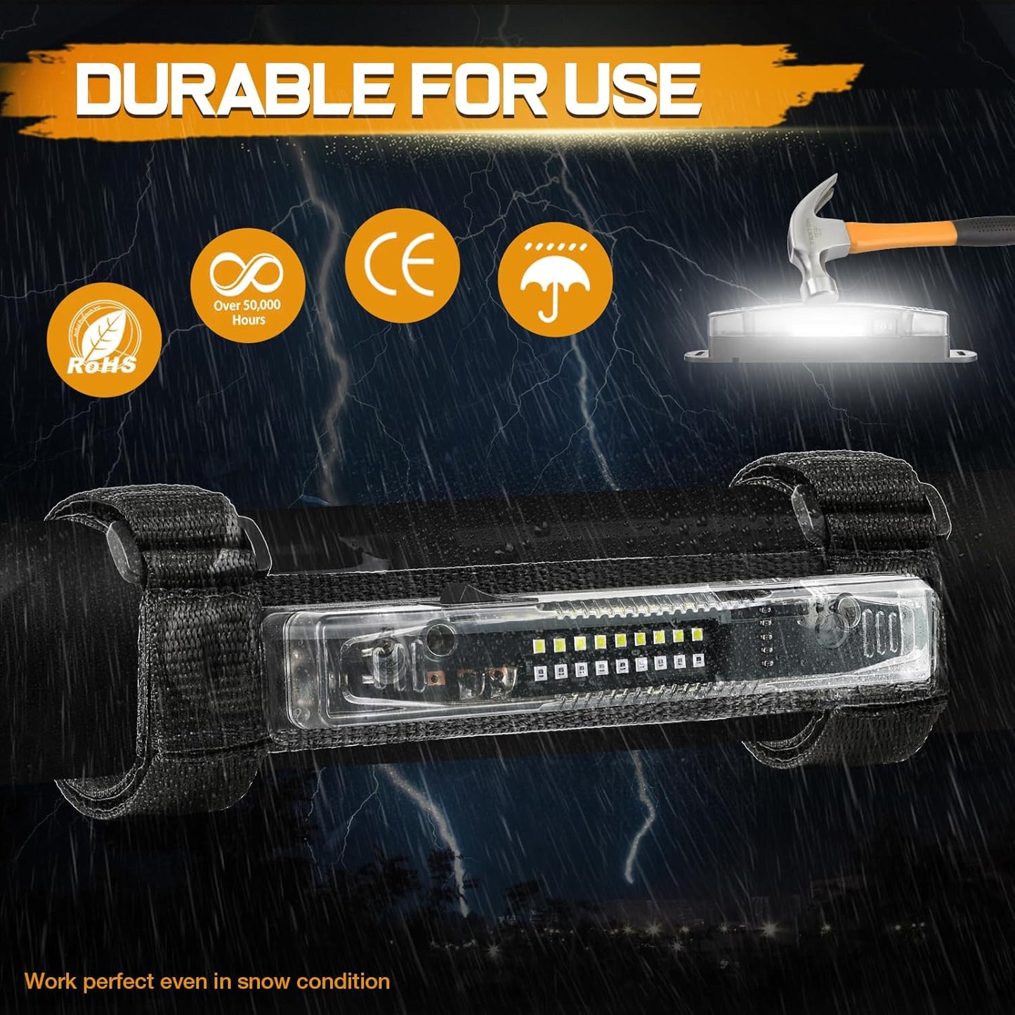 Luz LED a pilas para Interior de UTV o Linterna de Trabajo Imantada