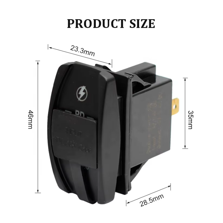Cargador USB-C 20w + Qc3.0 18w Waterproof Para UTV, náutica o vehículo