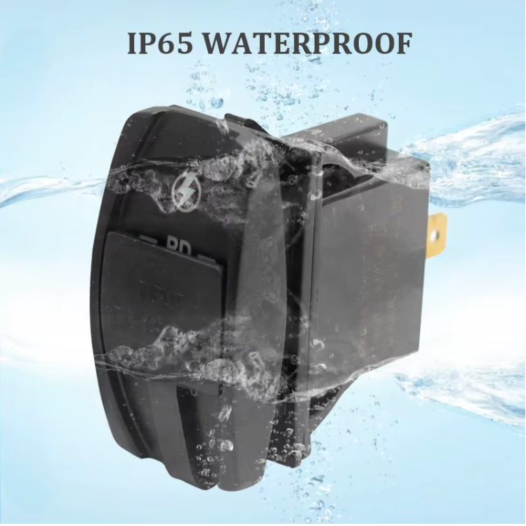 Cargador USB-C 20w + Qc3.0 18w Waterproof Para UTV, náutica o vehículo