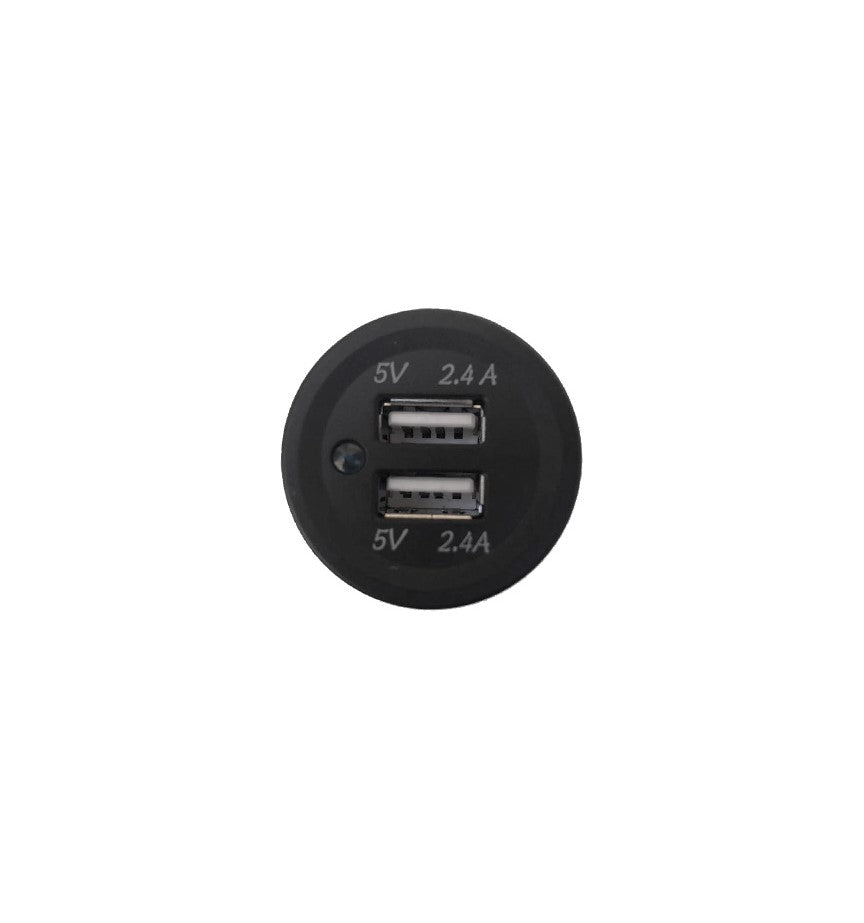 Cargador USB Doble 5v - 2,1 Amper Para embutir en Auto, Moto, Barco o MotorHome