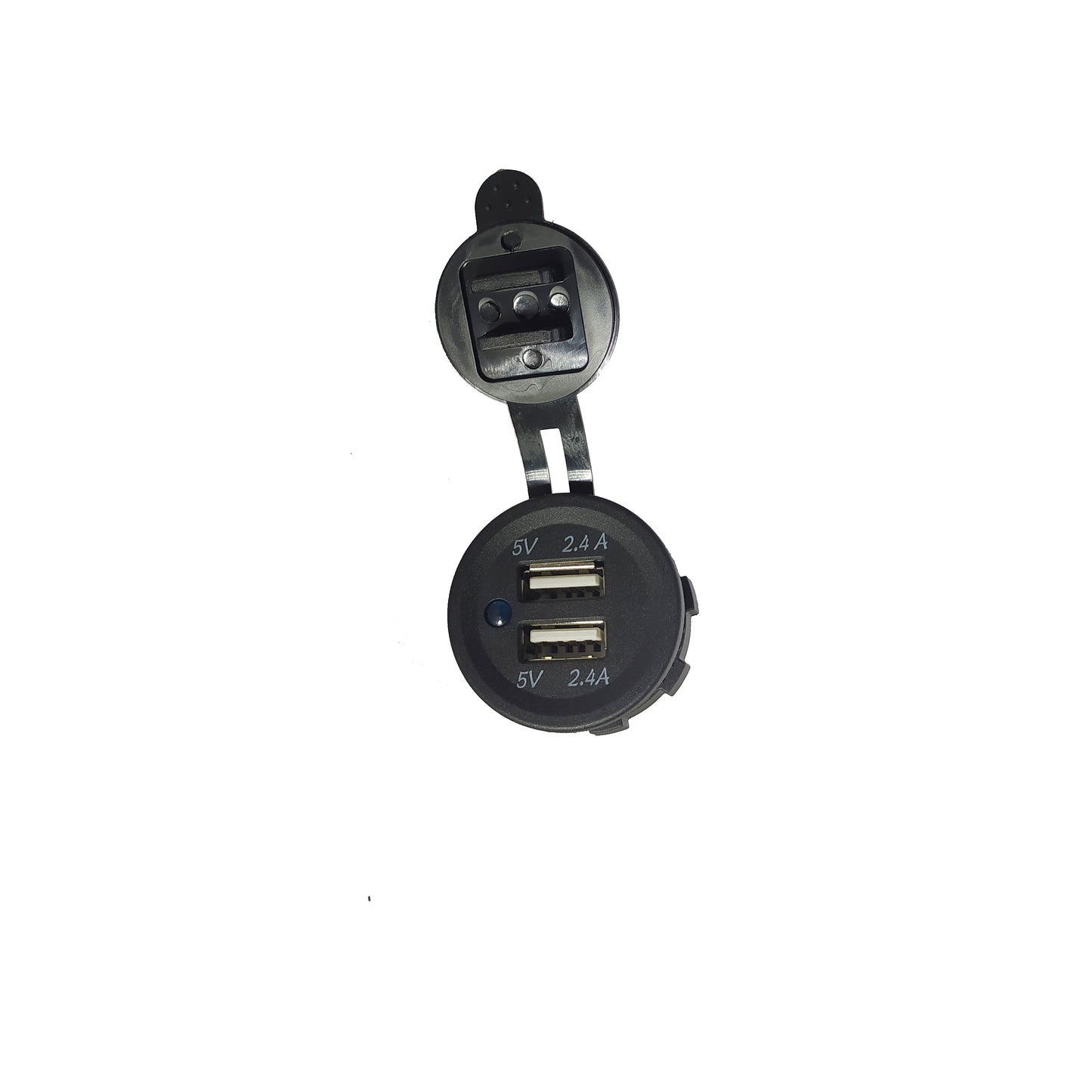 Cargador USB Doble 5v - 2,1 Amper Para embutir en Auto, Moto, Barco o MotorHome
