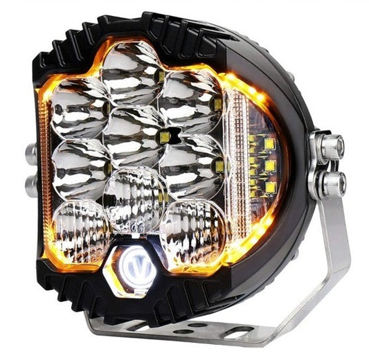 Faro LED SIDE 5" con DRL (Blanco/Ámbar): Cobertura de luz 180° (Spot/Flood/Lateral). Máxima visibilidad y seguridad IP67 para 4x4.