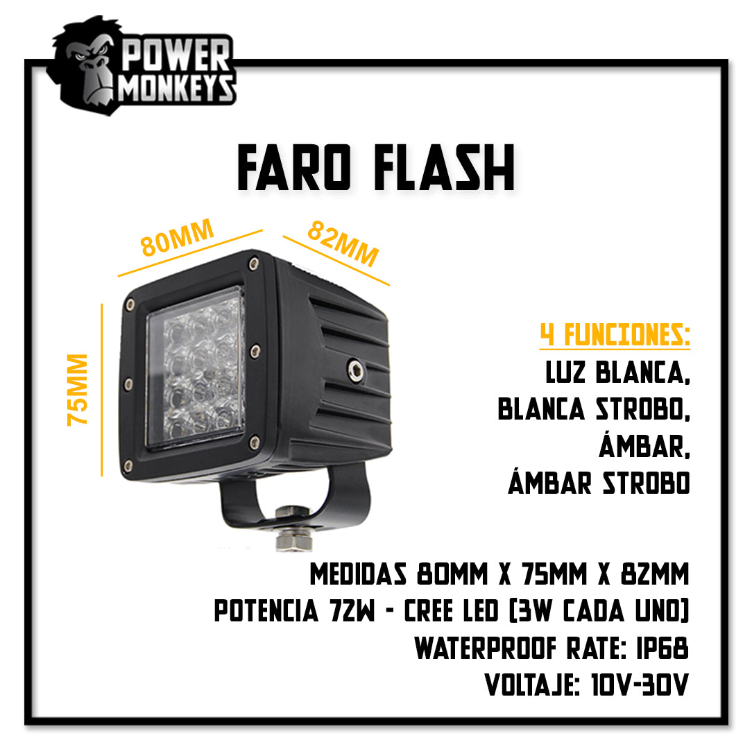 Faro LED "FLASH" de 4 Modos
