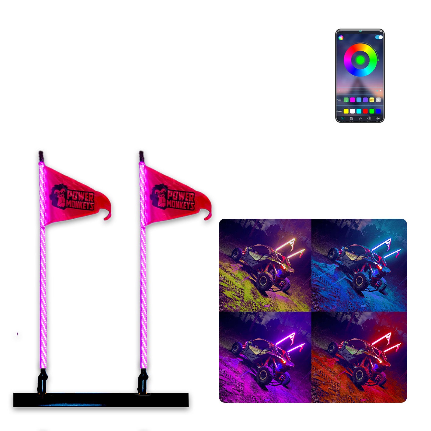 Antenas LED Luminosas Linea RGB