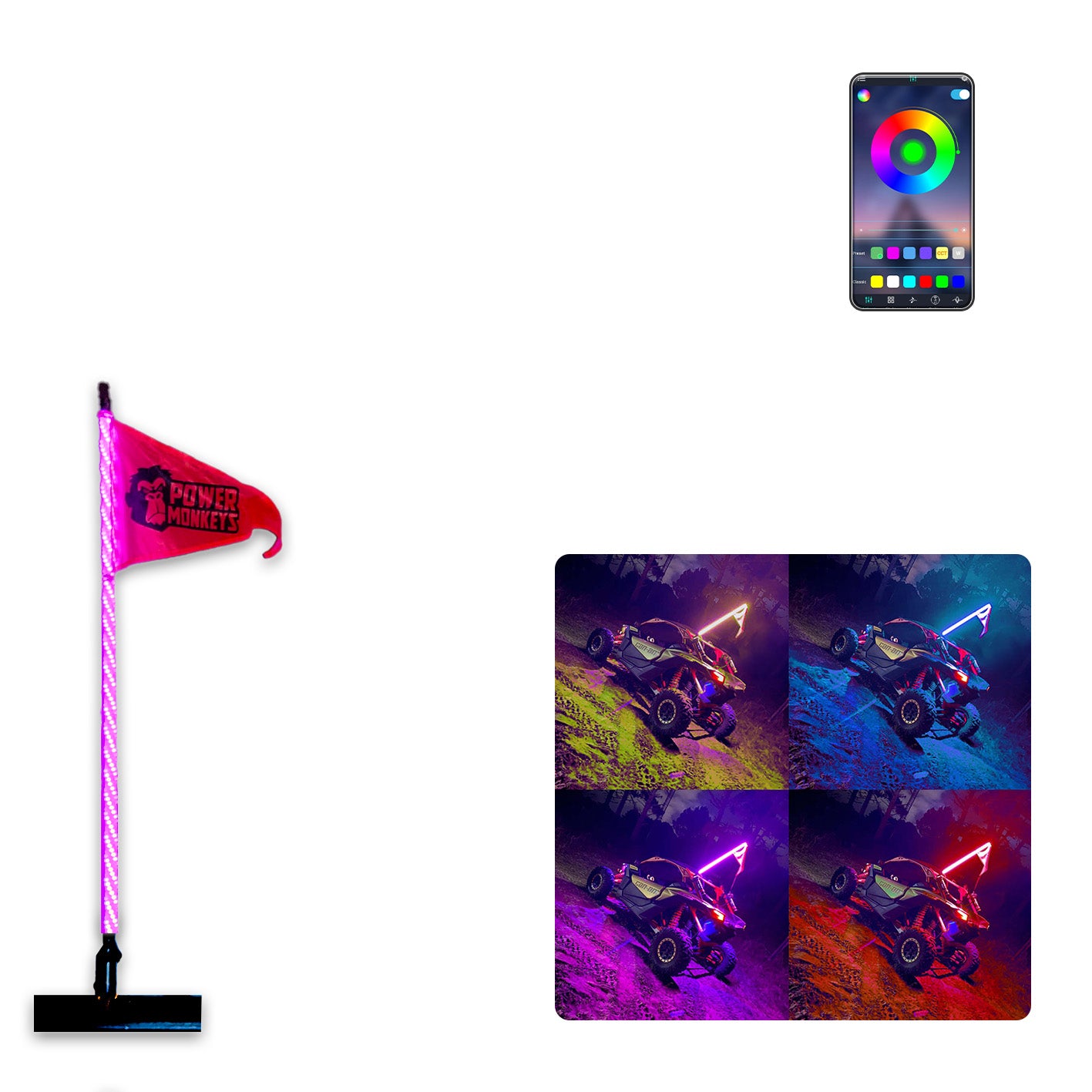Antenas LED Luminosas Linea RGB