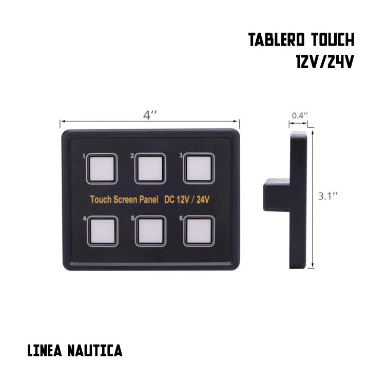 Tablero Touch de 6 Teclas Personalizables Nautico