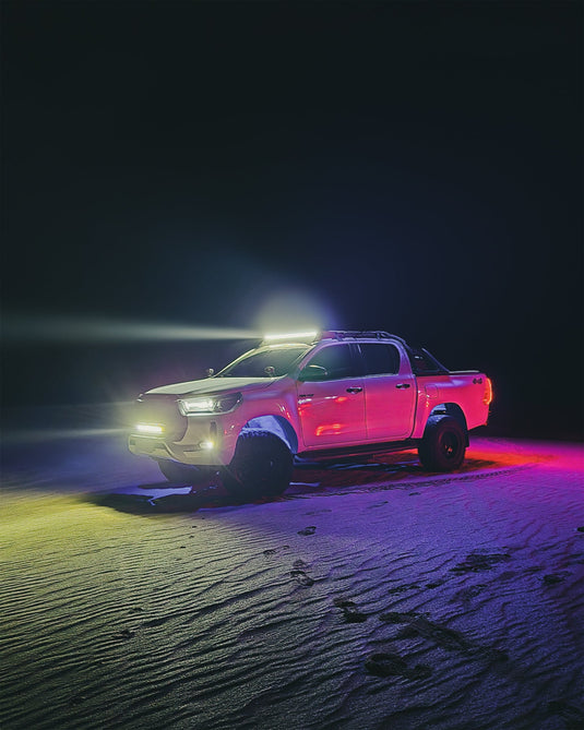 Barras LED para Camioneta 4x4, UTV o Embarcación. Luz Blanca y Ámbar con efecto Spoot y Flood, y con DRL. Combiná Estética y una Gran iluminación.