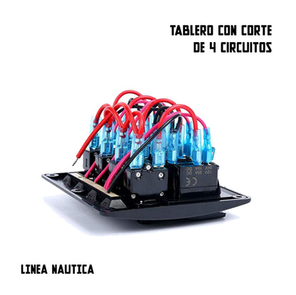 Tablero con Corte y Testigo Luminoso 4 o 6 Circuitos Nautico/Motorhome