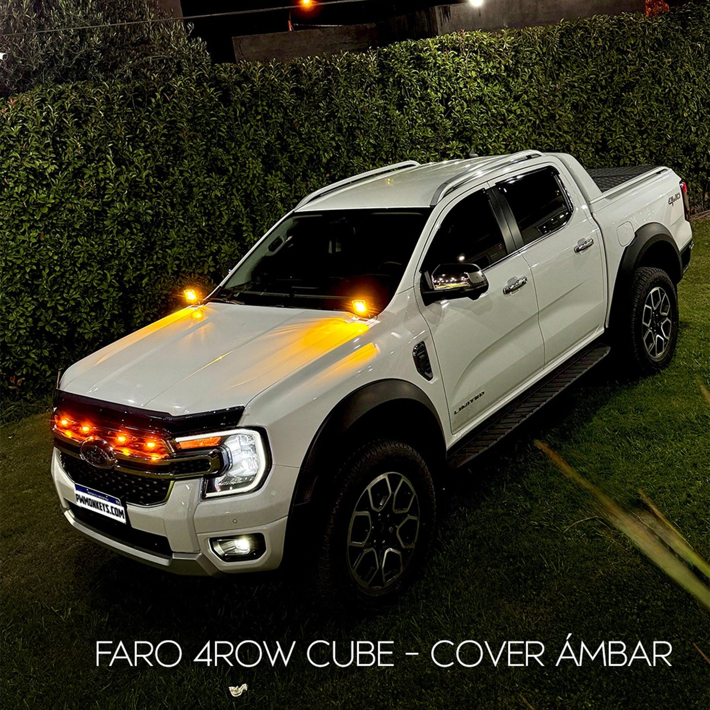 Combo Par de Faros Cuadrados + Soportes para Capot + Kit de instalación