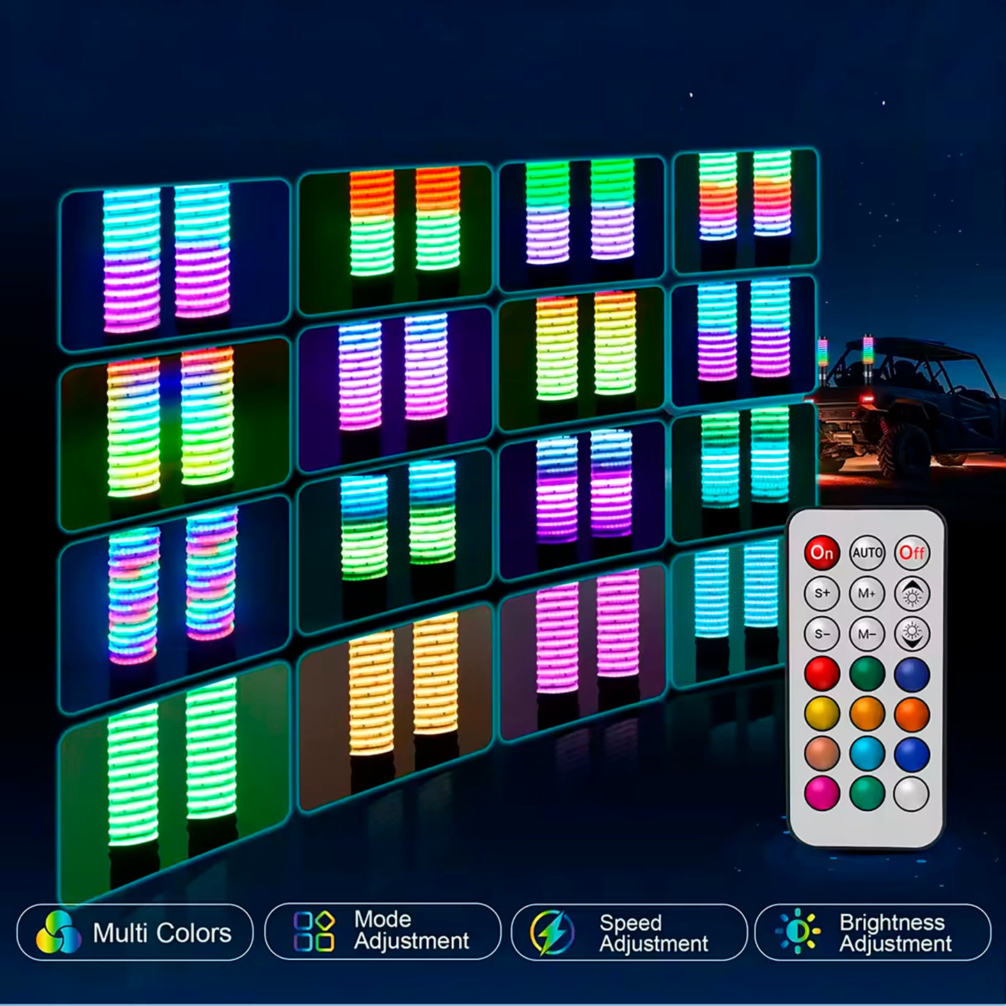 ANTENAS LED COB  pixel Varios Tamaños UTV y Off Road