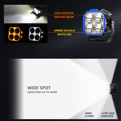 Faros LED 3" DRL Ambar y Blanco