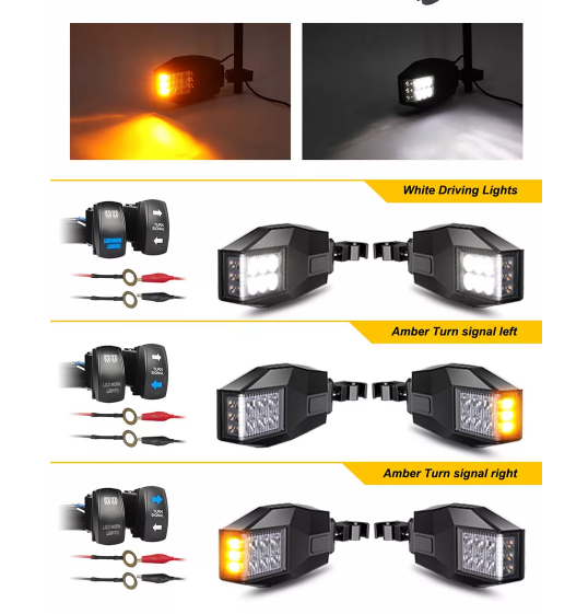 Espejos UTV Retrovisores con Luz Led y Señal de Giro