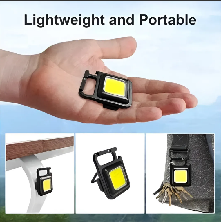 Mini Linterna Led Recargable USB Llavero imán abridor Luz Blanco Frio