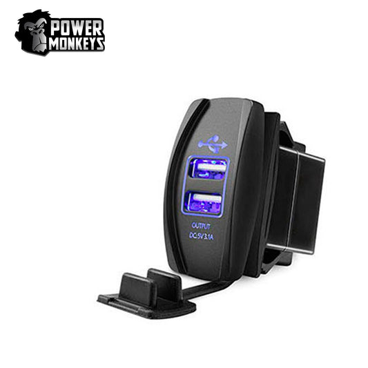 Cargador USB Doble 5v - 3,1Amper. Para Auto, Moto, Nutica o Motorhome