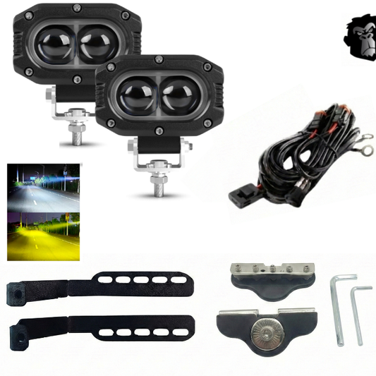 Combo Capot Par de faros LED 2,5" + Soporte para Capot + Kit Instalacion