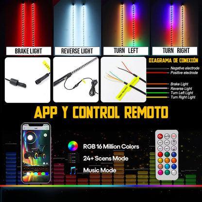 ANTENAS LED COB  pixel Varios Tamaños UTV y Off Road