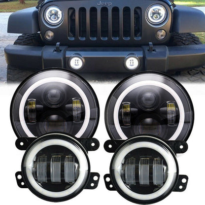 Kit 4 Faros RGB JEEP WRANGLER  Dancing Halo Ring