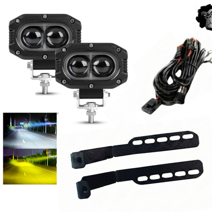 Combo Capot Par de faros LED 2,5" + Soporte para Capot + Kit Instalacion