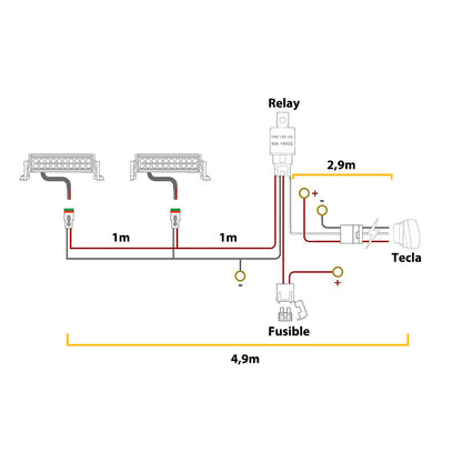 Kit de Instalacion Para Barras o Faros + Tecla LED Ligth Bar