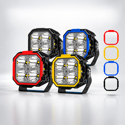 Faros LED 3" DRL Ambar y Blanco