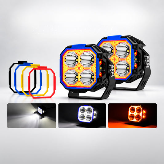 Faros LED 3" DRL Ambar y Blanco