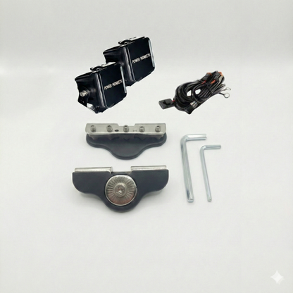 Combo Par de Faros Cuadrados + Soportes para Capot + Kit de instalación