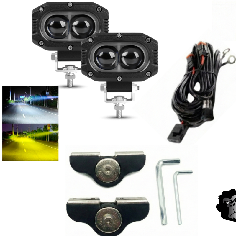 Combo Capot Par de faros LED 2,5" + Soporte para Capot + Kit Instalacion