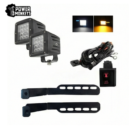 Combo para Capot Par de faros LED linea FLASH + Soporte + Kit Instalacion