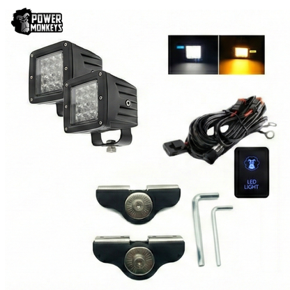 Combo para Capot Par de faros LED linea FLASH + Soporte + Kit Instalacion
