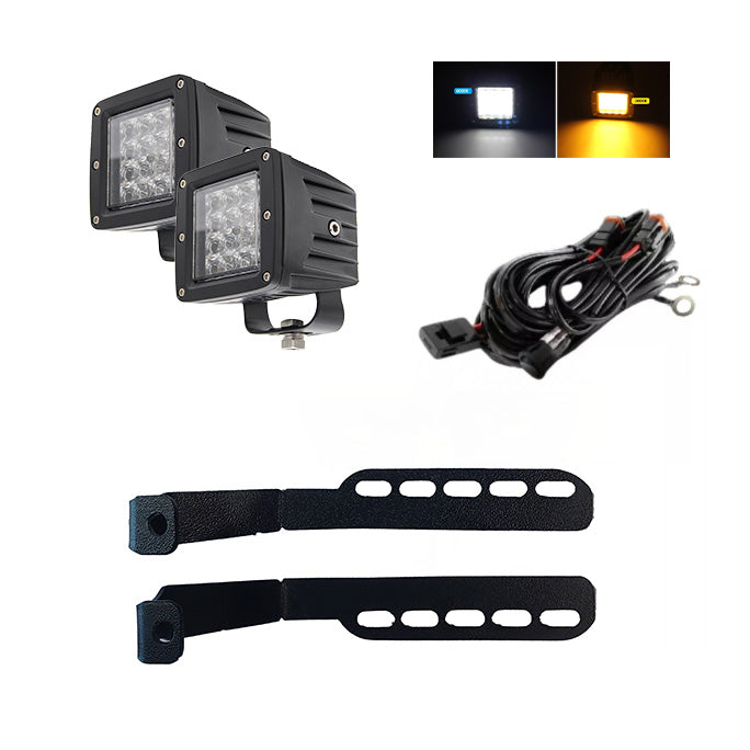 Combo para Capot Par de faros LED linea FLASH + Soporte + Kit Instalacion