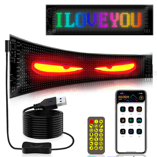 Cartel LED Simple - Flexible, Programable, Ojitos, Para Auto, Camion o Negocio