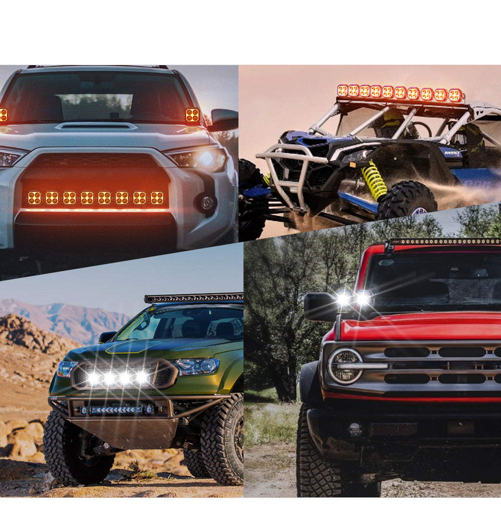 Faros LED 3" DRL Ambar y Blanco