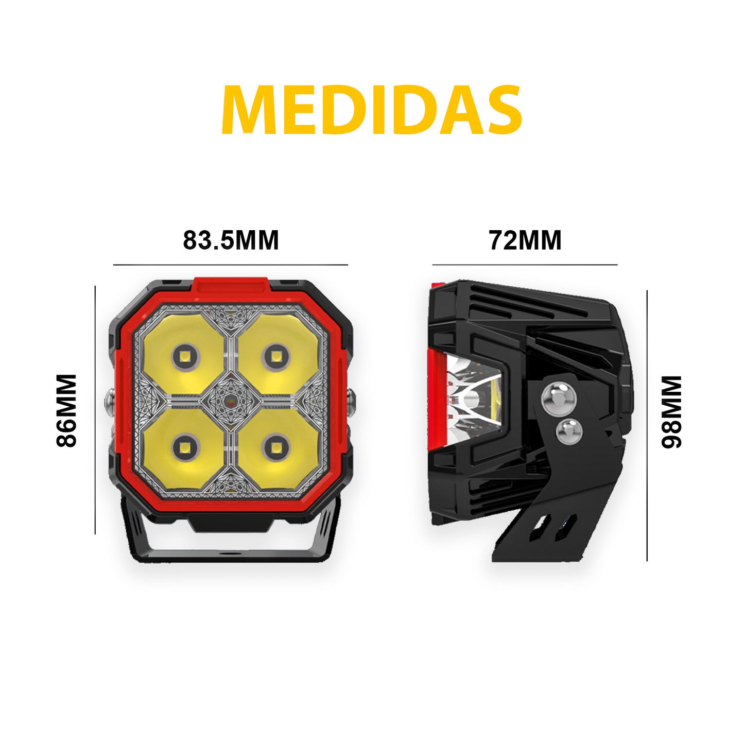 Combo Capot Par de faros LED 3" con DRL + Soporte para Capot + Kit Instalacion
