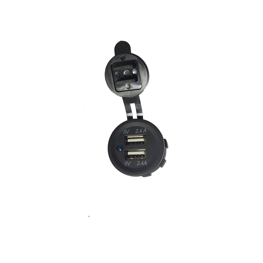 Cargador USB Doble 5v - 2,1 Amper Para embutir en Auto, Moto, Barco o MotorHome