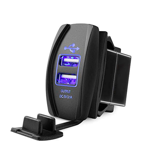 Cargador USB Doble 5v - 3,1Amper. Para Auto, Moto, Nutica o Motorhome