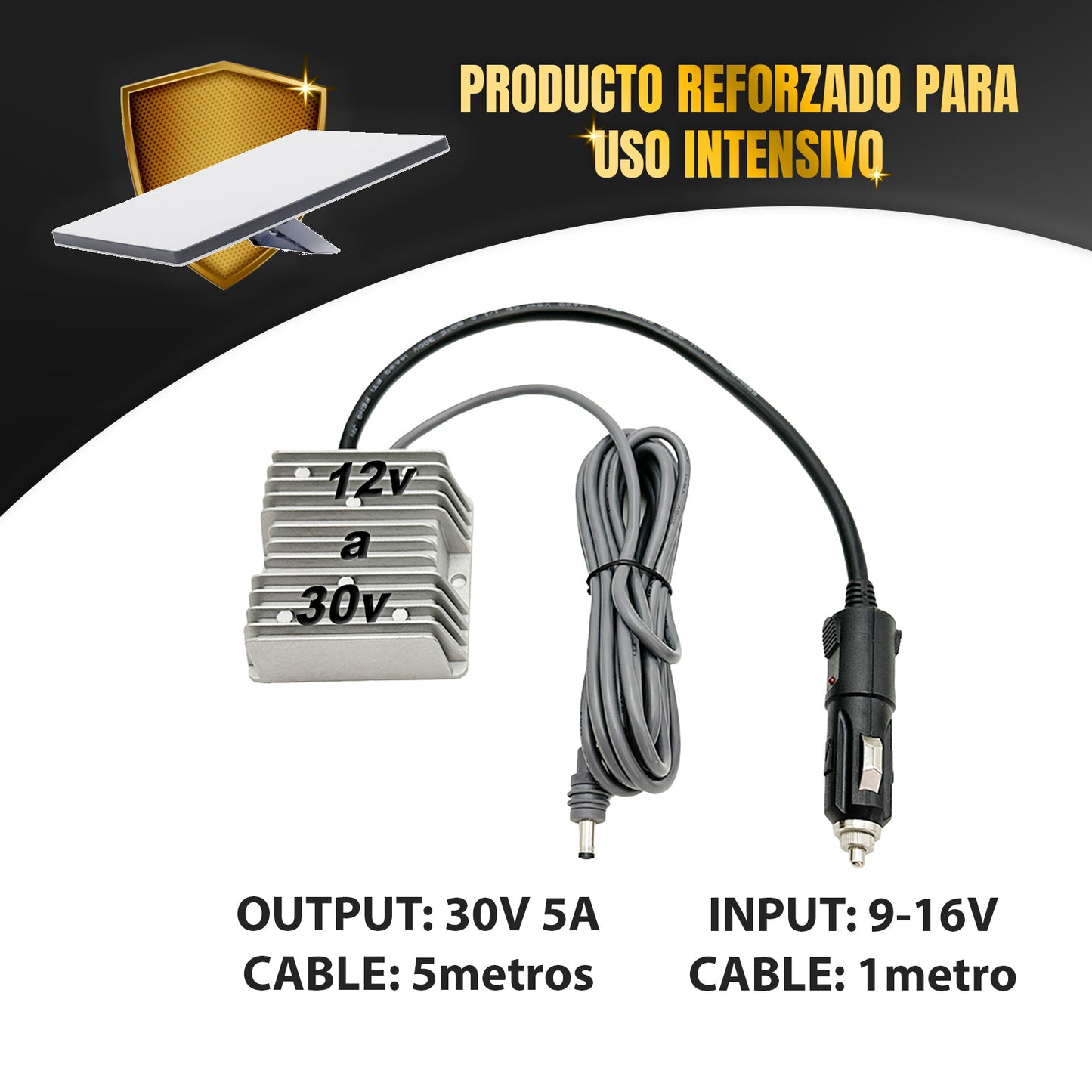 Fuente Elevadora de 12V a 30V Starlink Mini 6 Metros (1+5m)
