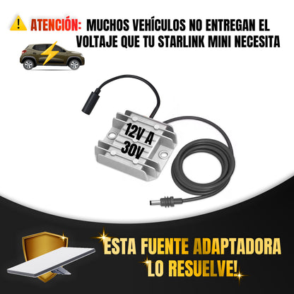 Fuente Elevadora Starlink 12a30Volt Chica + Cable de 1M Directo a la Antena